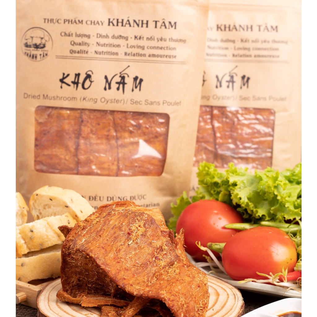 Khô nấm đùi gà thuần chay 1 kg ( vị khô bò chay )